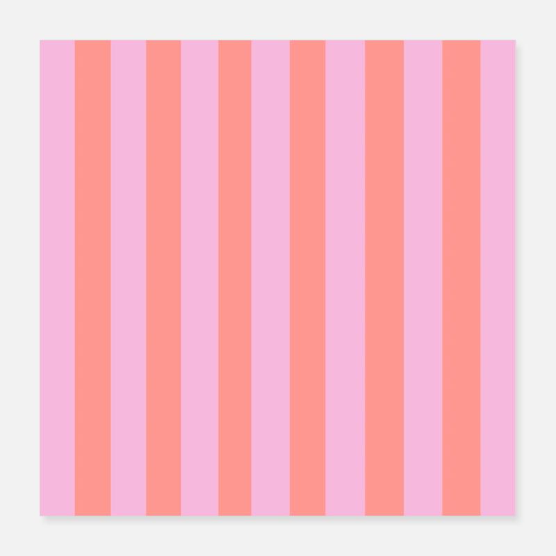 Stripes - Pink Red Customizable Poster 16" x 16" (40x40 cm)