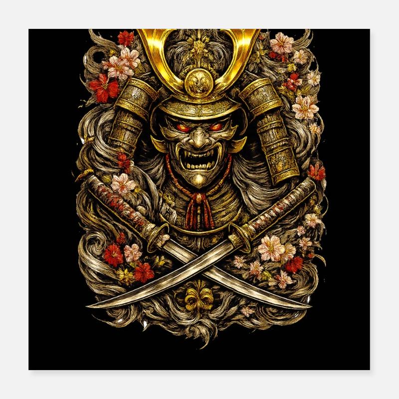 Samurai-Blütenhelm Poster 40x40 cm