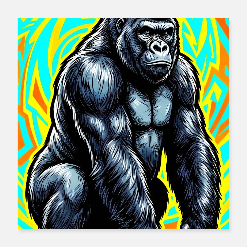 Gorilla Poster 40x40 cm