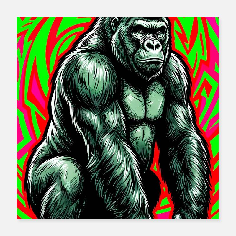 gorille Poster 40 x 40 cm