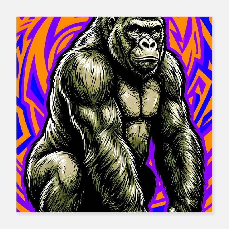 gorille Poster 40 x 40 cm