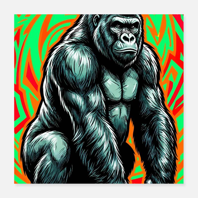 Gorilla Poster 40x40 cm