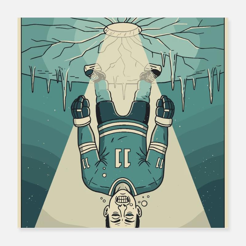 À bout de souffle à travers la glace Poster 40 x 40 cm