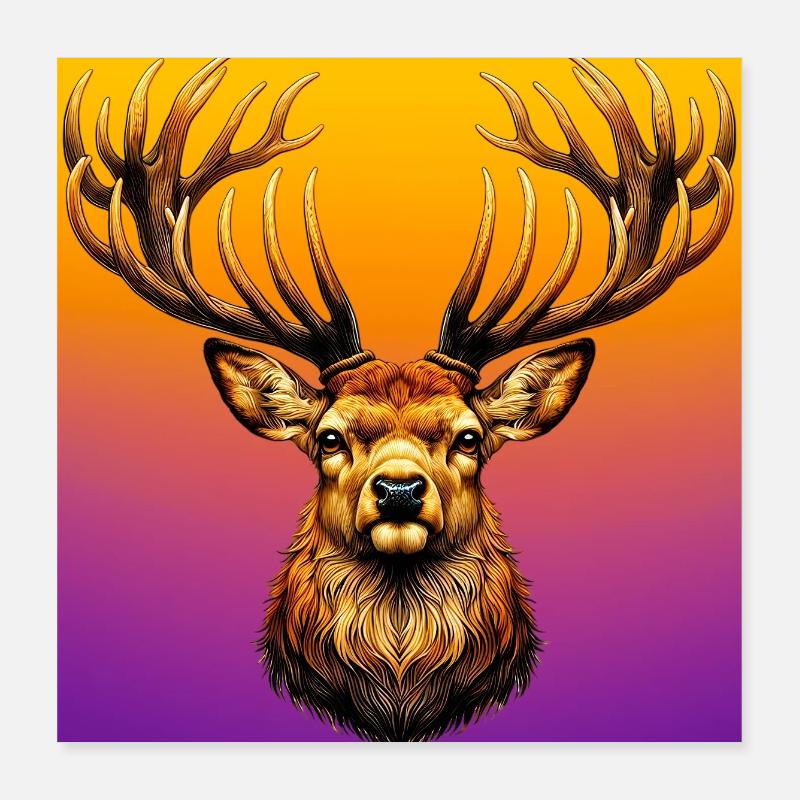 Hirsch Poster 40x40 cm