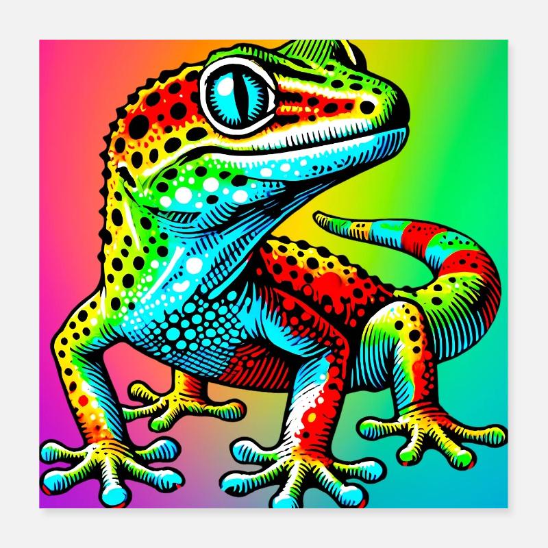 Gecko Poster 40 x 40 cm