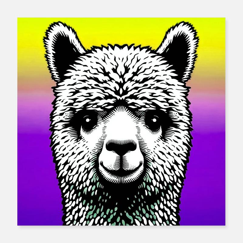 Alpaka Poster 40x40 cm