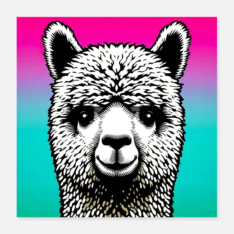 Alpaka Poster 40x40 cm