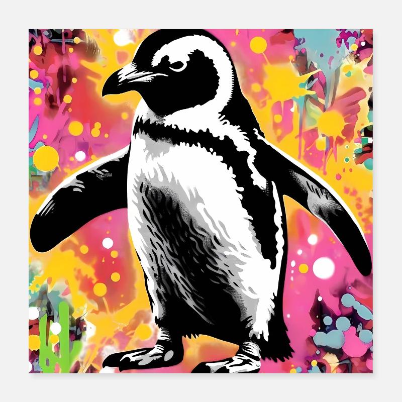 Pinguin Poster 40x40 cm