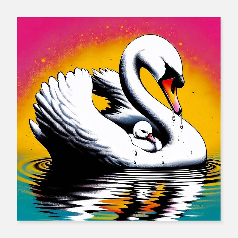 Schwan Poster 40x40 cm