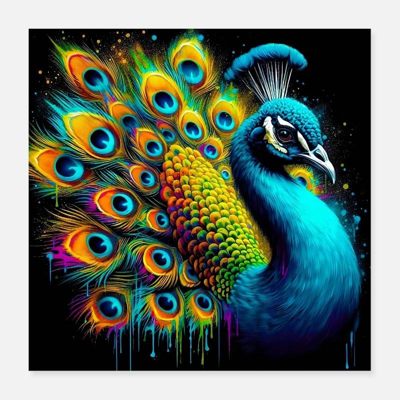 Pfau Poster 40x40 cm