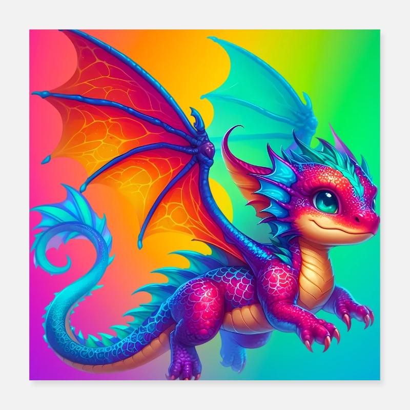Drache Poster 40x40 cm
