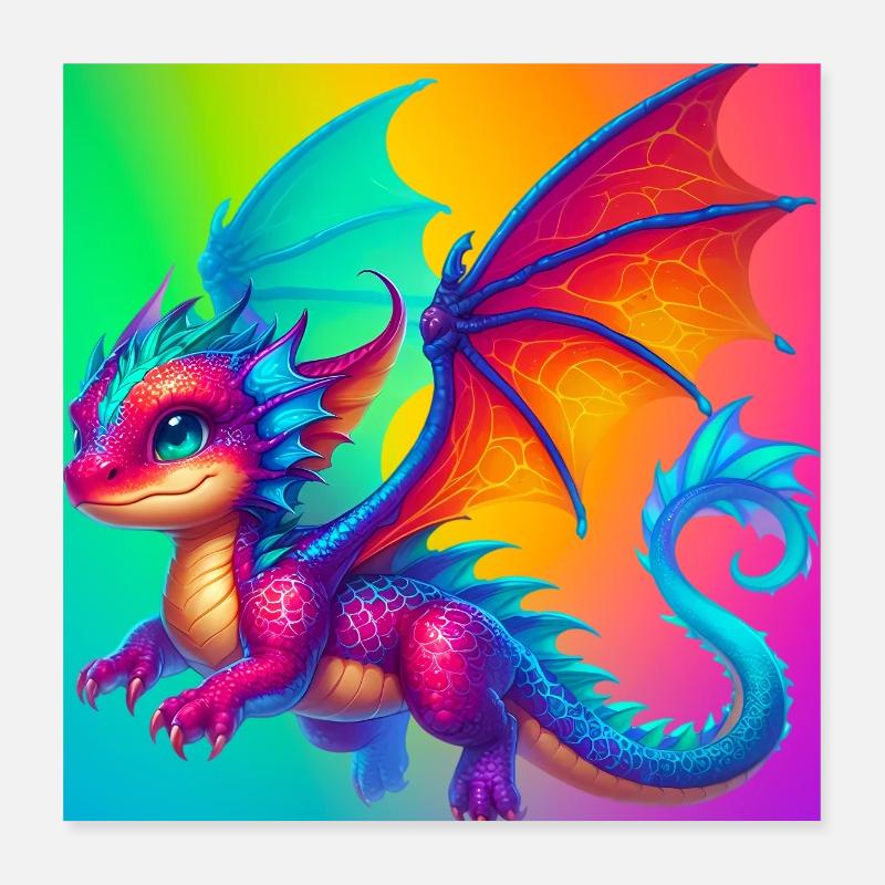 Drache Poster 40x40 cm
