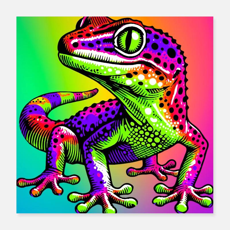 Gecko Poster 40x40 cm