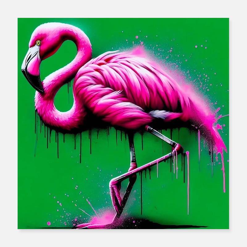 Flamant Poster 40 x 40 cm