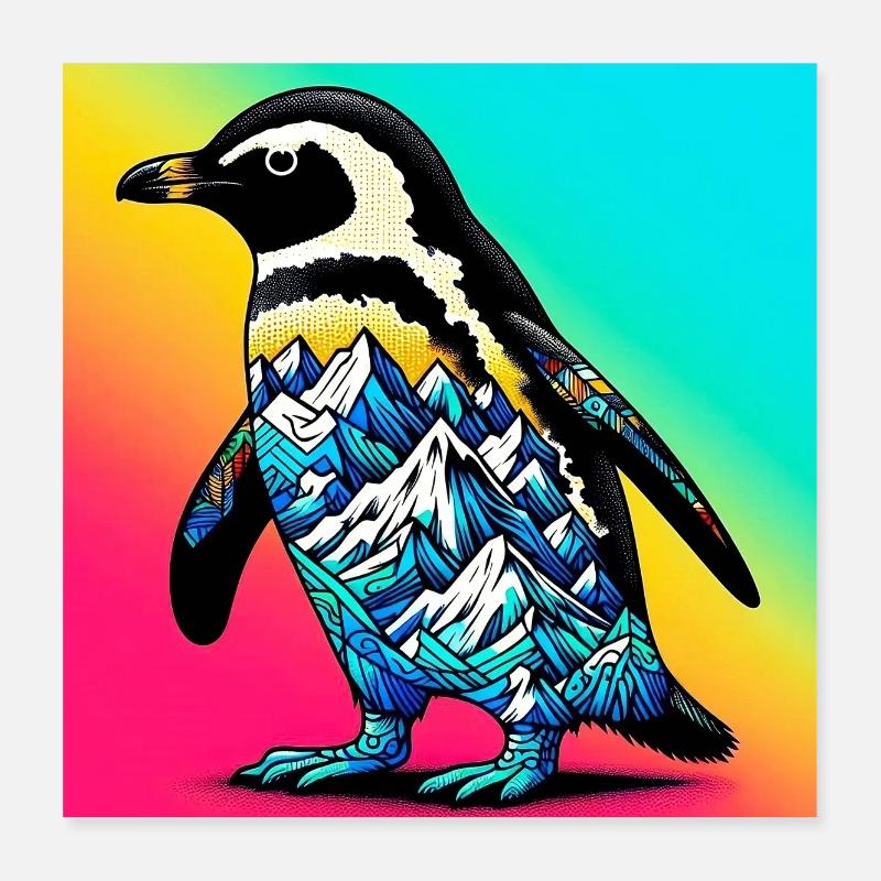 pingouin Poster 40 x 40 cm