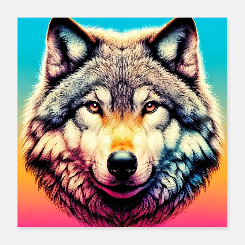 Wolf Poster 40x40 cm