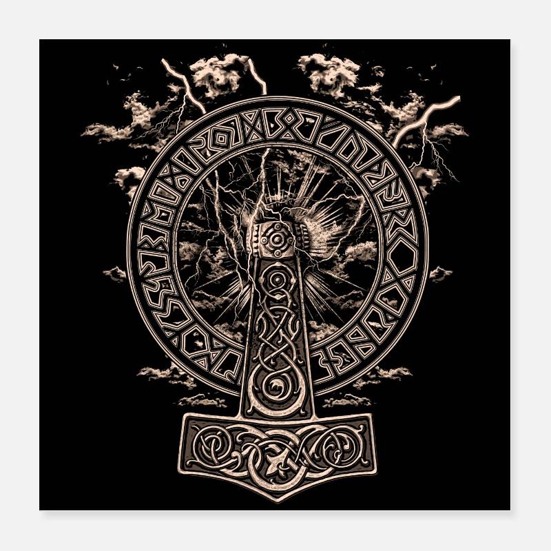 THORHAMMER BLITZ Poster 40x40 cm