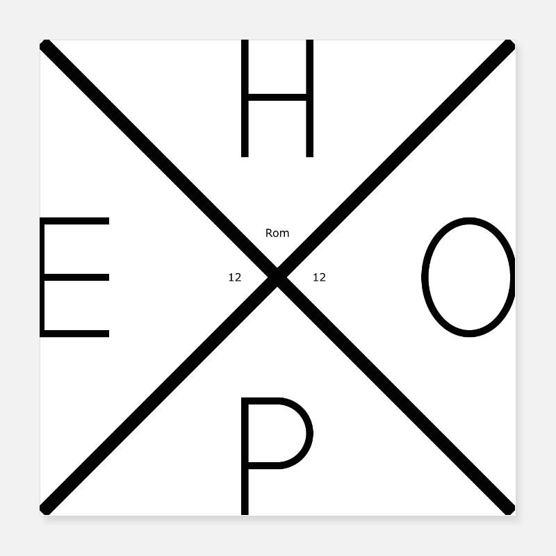 Hope BLACK Poster 16" x 16" (40x40 cm)