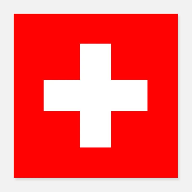 Suisse Drapeau Poster 40 x 40 cm
