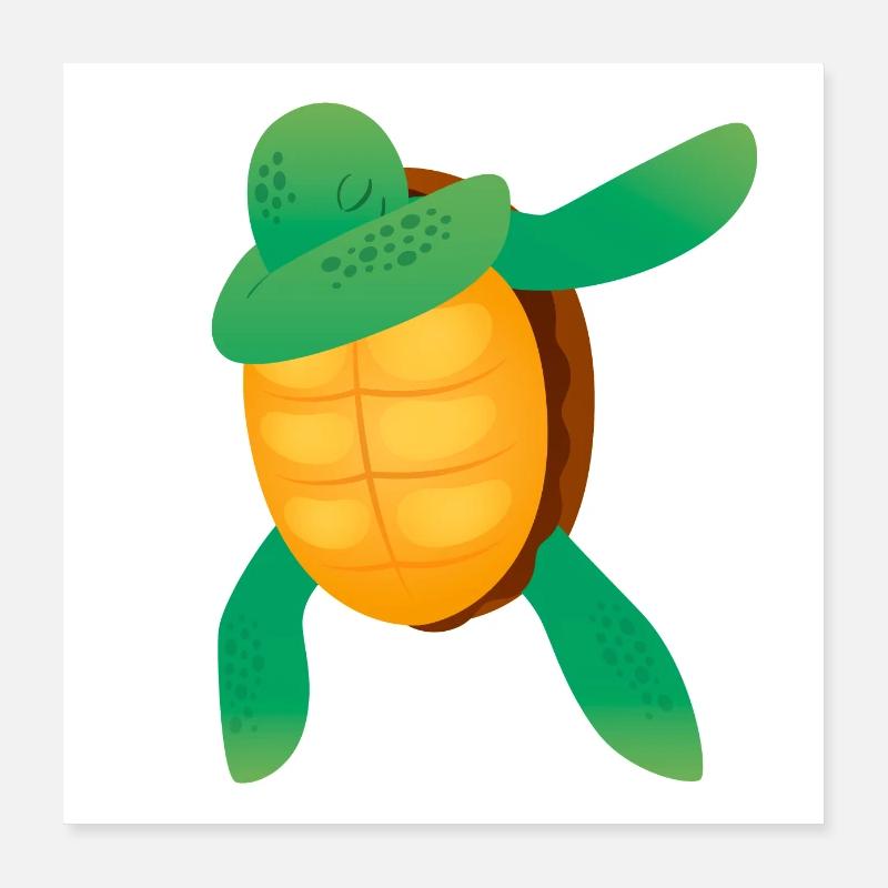 Tortoise Dab Dance Dabbing Poster 16" x 16" (40x40 cm)