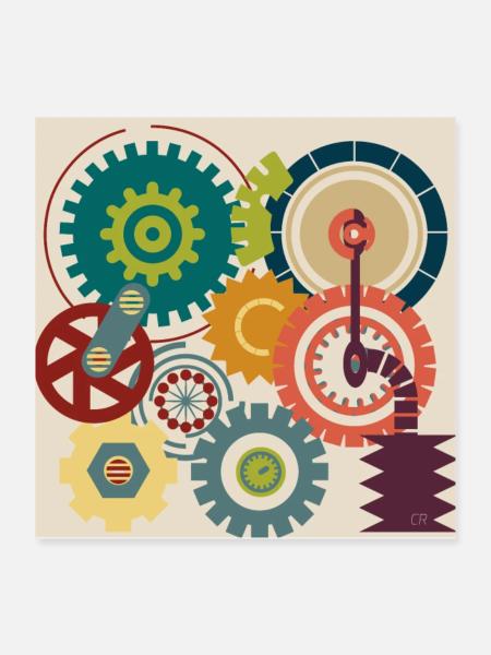Grafik Kunst 🎨 - Poster 40x40 cm - Weiß