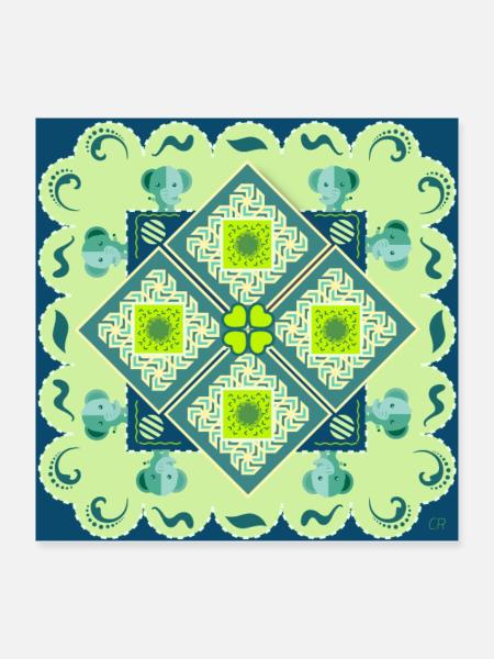 Grafik Kunst 🎨 - Poster 40x40 cm - Weiß