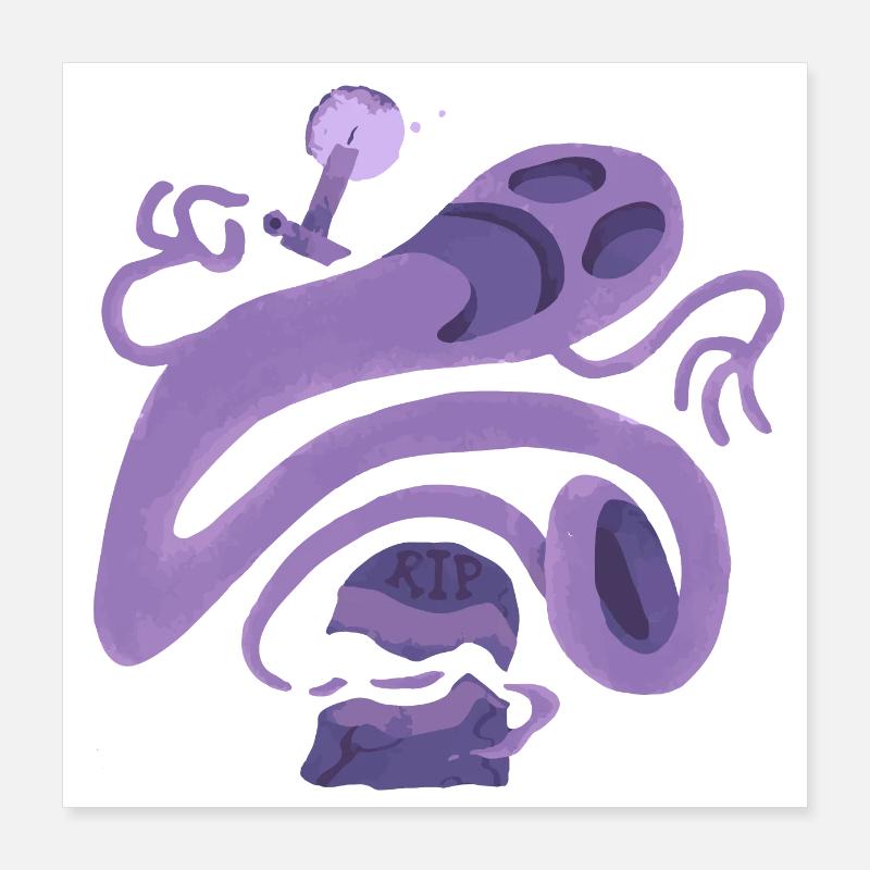 Crazy ghost escapes from grave Poster 16" x 16" (40x40 cm)