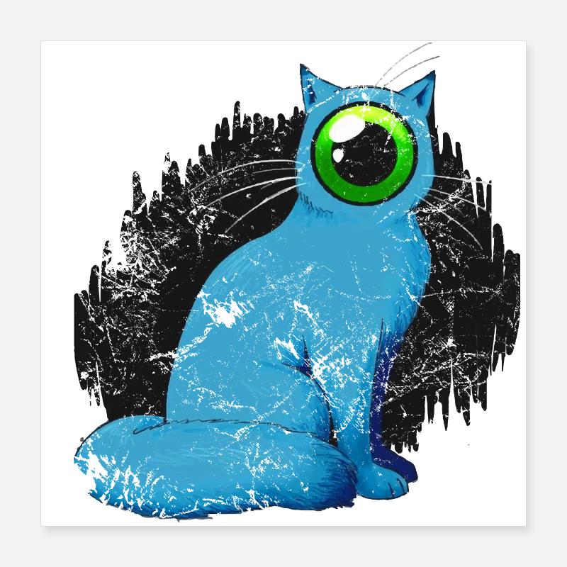Cyclope chat Weird Poster 40 x 40 cm