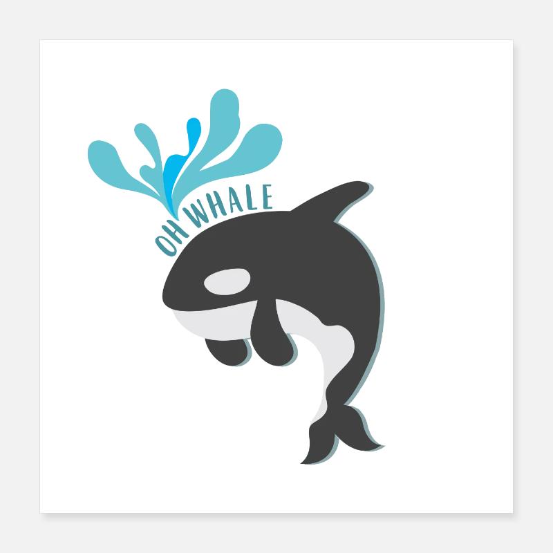 Orca killer whale fish animal sea gift idea Poster 16" x 16" (40x40 cm)