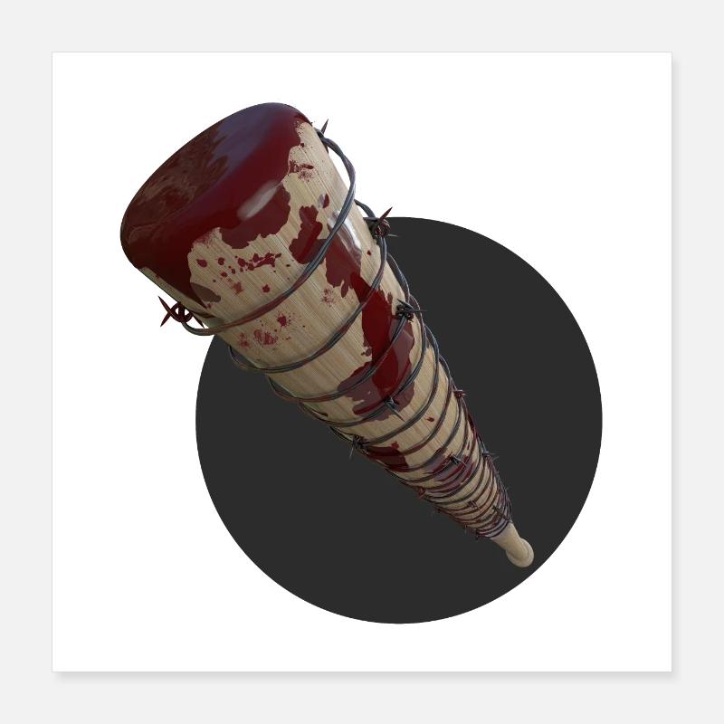 Baseball bat with barbed wire Poster 16" x 16" (40x40 cm)