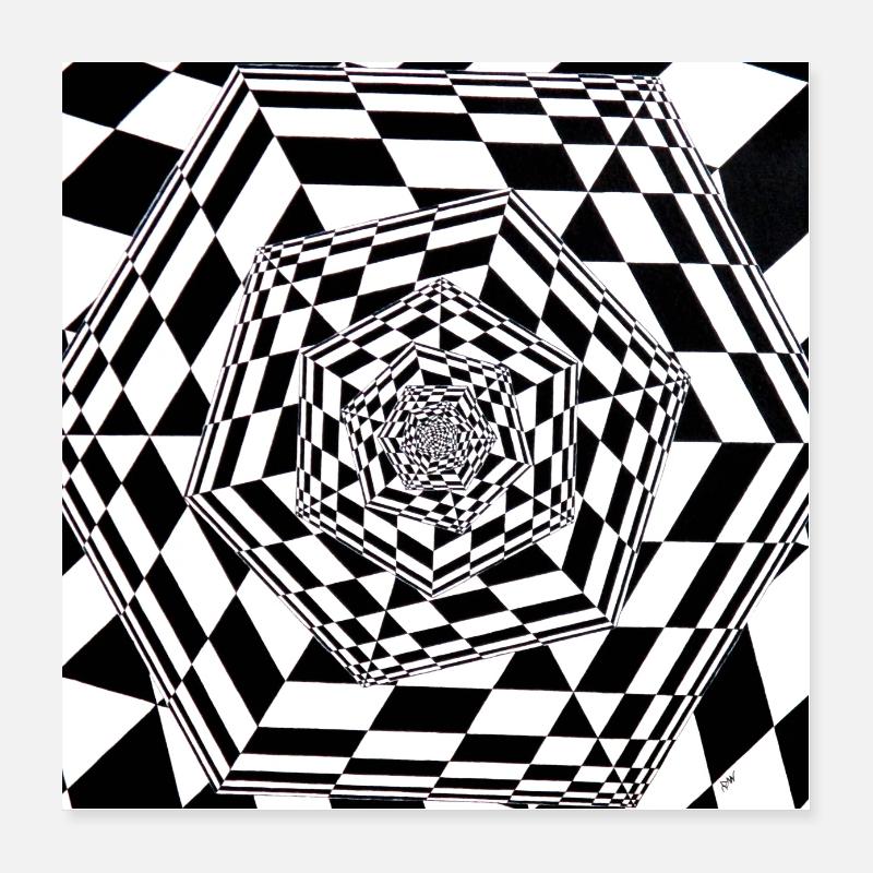 cube rentrant Poster 40 x 40 cm