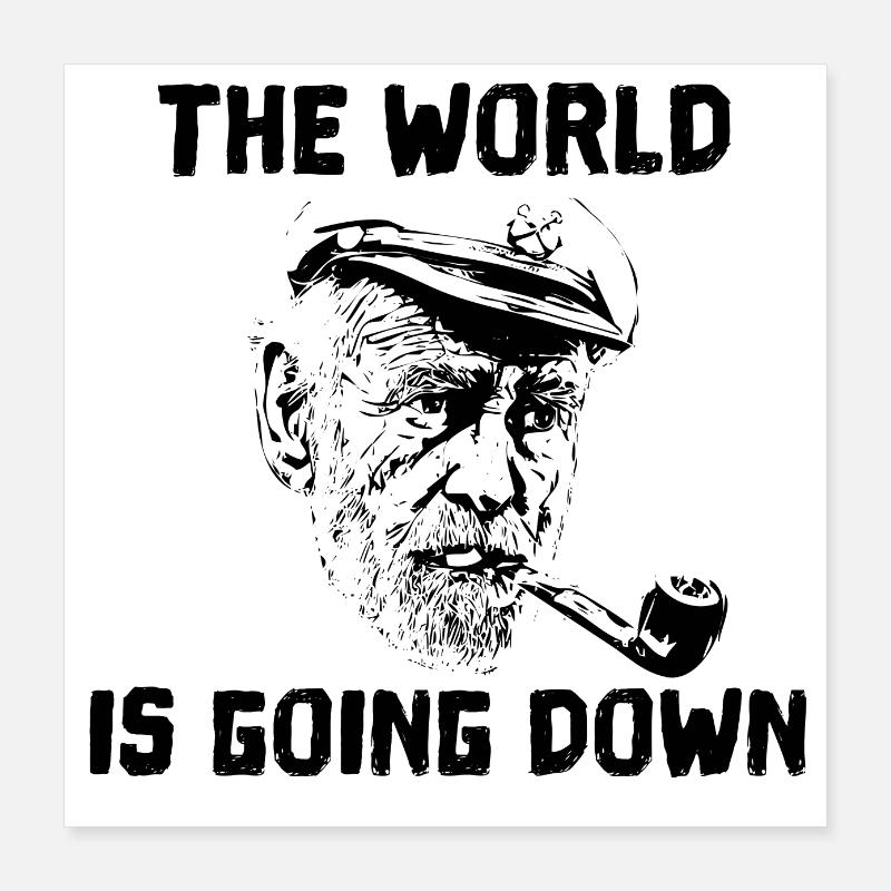 Capitaine de marin Poster 40 x 40 cm