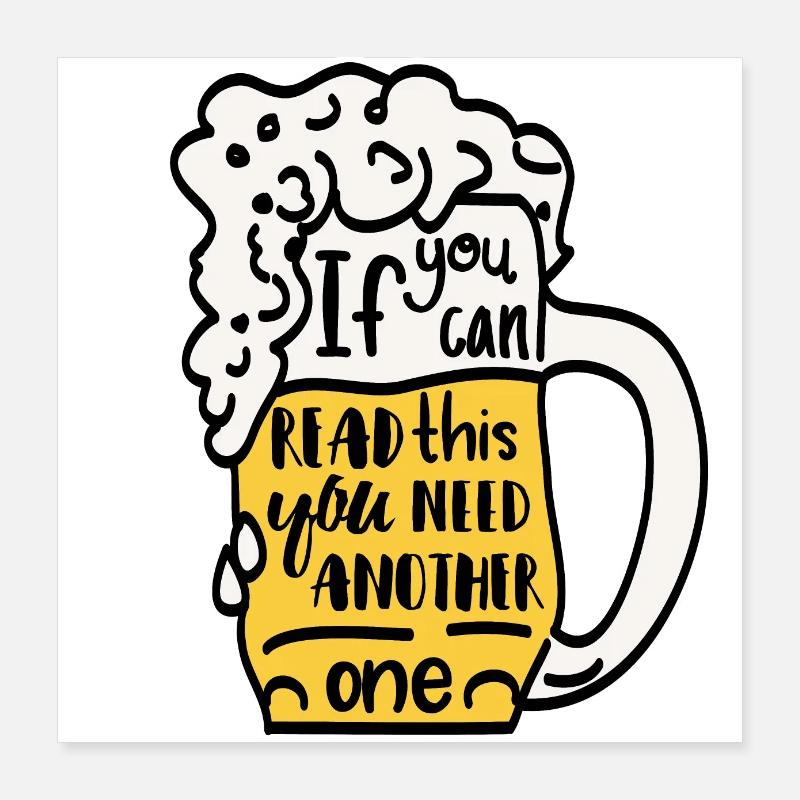 Funny beer drinker beer stein gift Poster 16" x 16" (40x40 cm)