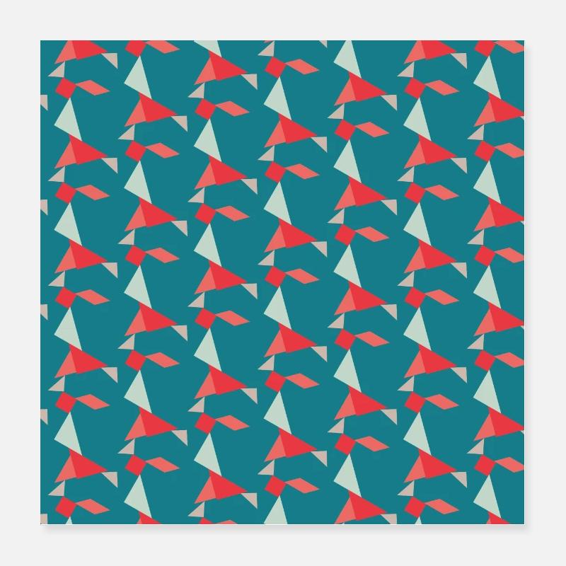 Es war einmal ... Rotkäppchenmuster - Poster 40x40 cm - Weiß