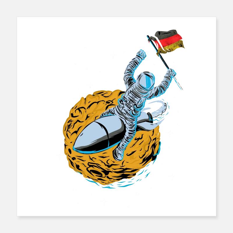 German astronaut in space Poster 16" x 16" (40x40 cm)