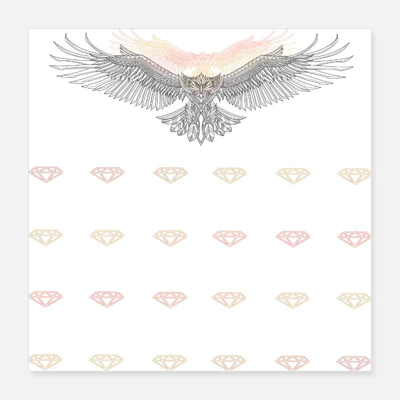 Legle Diamond sur blanc Poster 40 x 40 cm