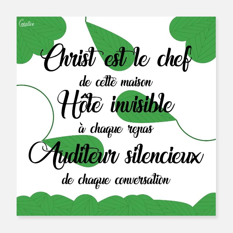 Christ est le chef de cette maison Poster 40 x 40 cm