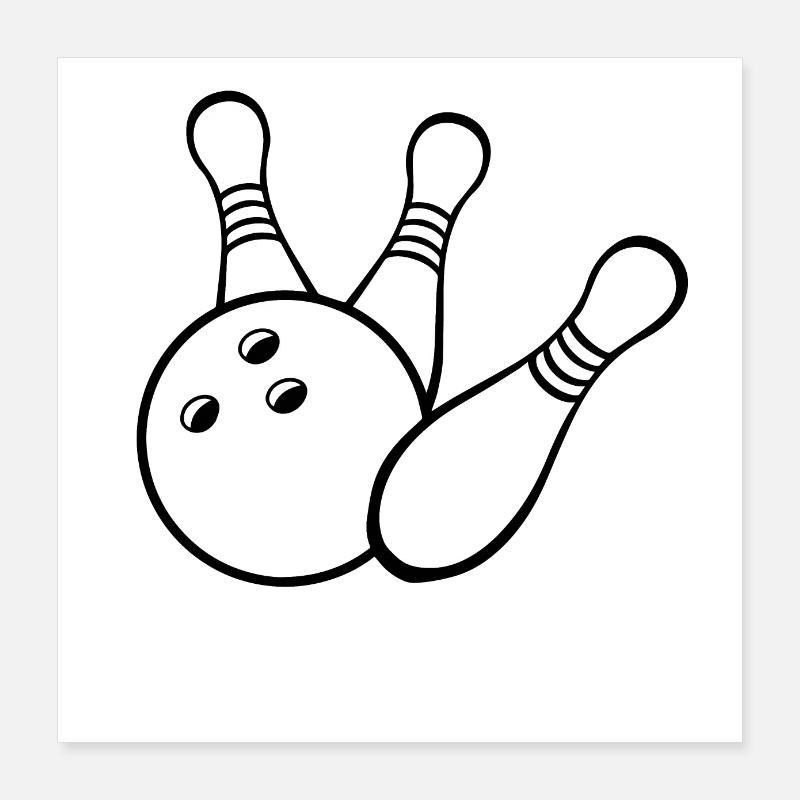 Bowling bowling bowling gift Poster 16" x 16" (40x40 cm)
