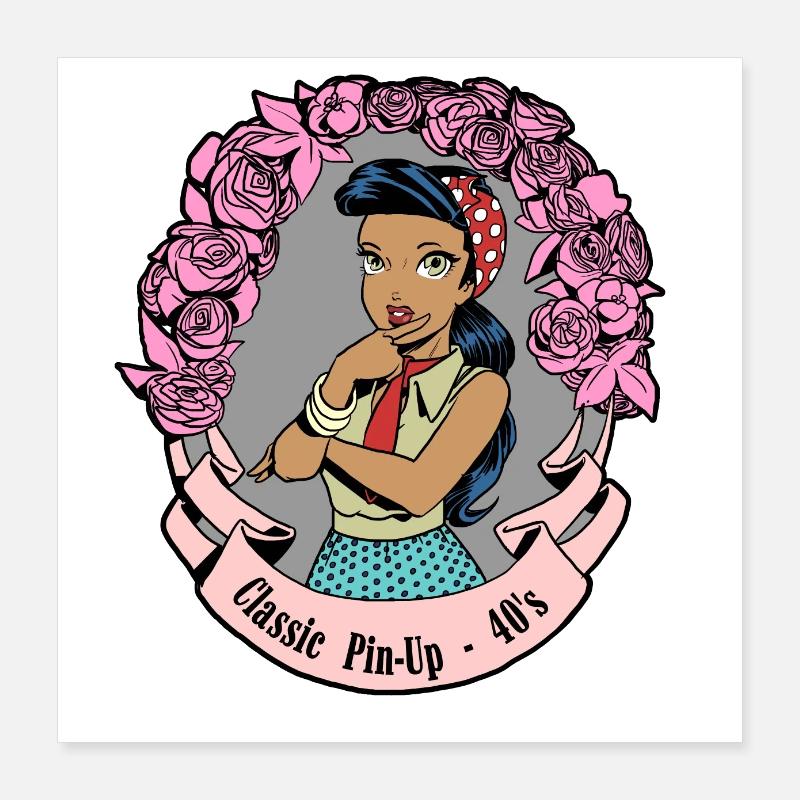 Pin Up Classic Poster 16" x 16" (40x40 cm)