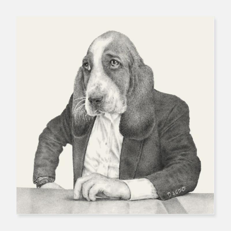 Anthony - Poster 40 x 40 cm - blanc