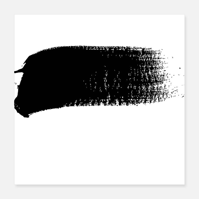 Strich Schwarz - Poster 40x40 cm - Weiß