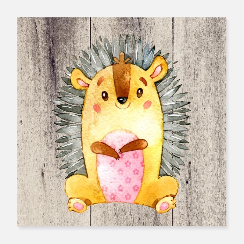 Tierfreunde im Wald - Der kleine Igel Poster 40x40 cm