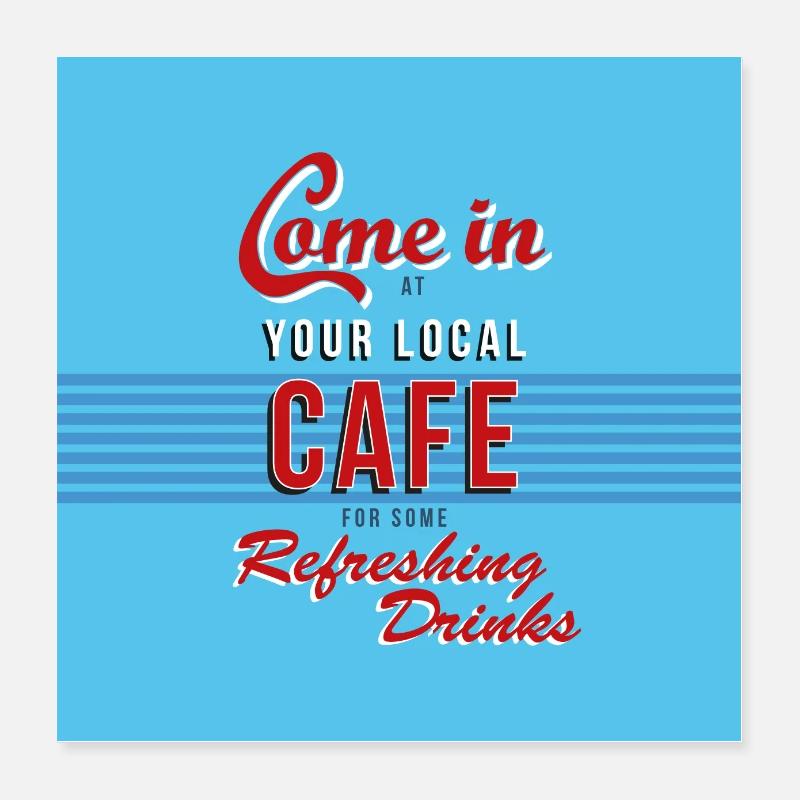 Cafe refreshing drinks plate / poster Poster 16" x 16" (40x40 cm)