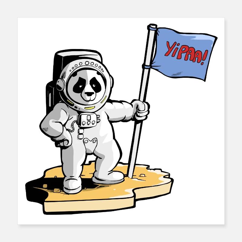 Panda Cosmonaut Poster 16" x 16" (40x40 cm)