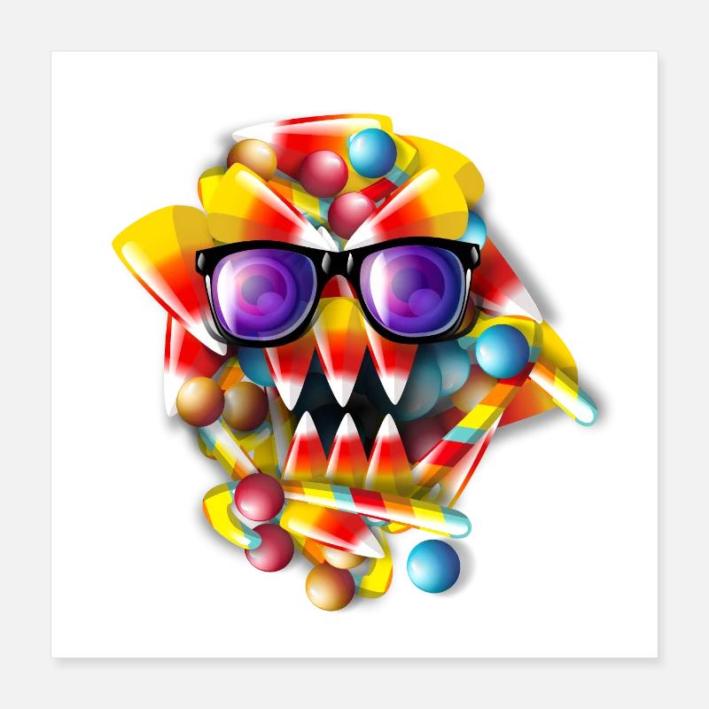 Candy Monster Poster 16" x 16" (40x40 cm)