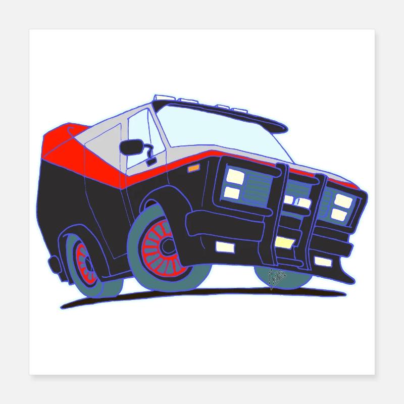 Ein Team-Van Poster 40x40 cm