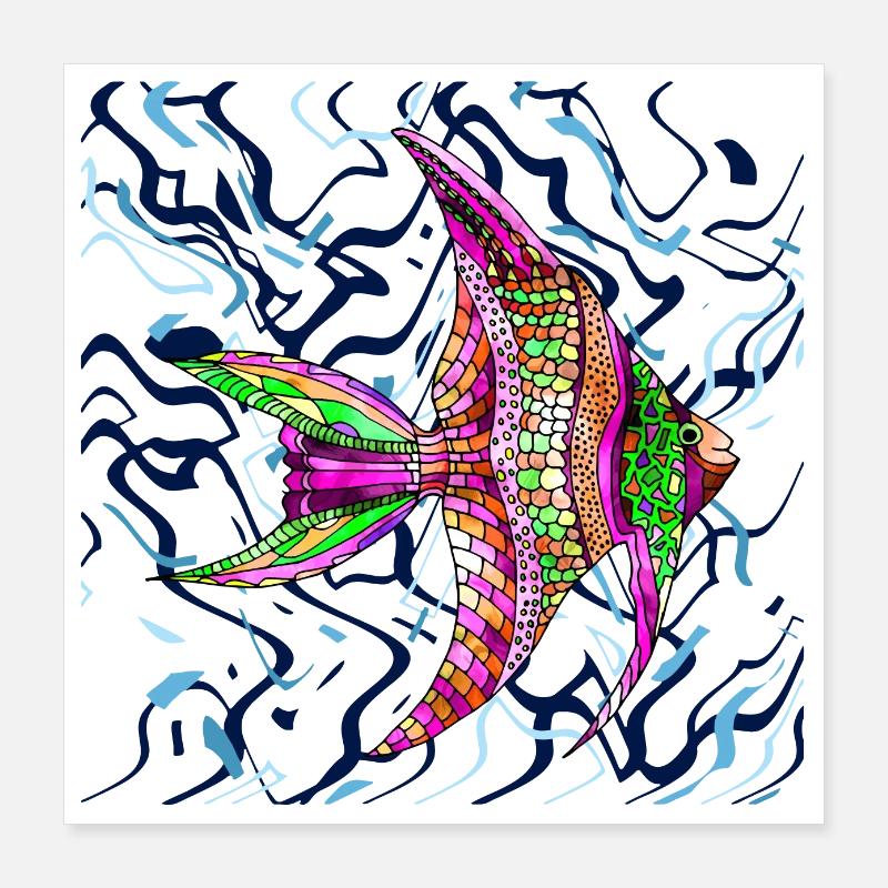 Fish Poster 16" x 16" (40x40 cm)