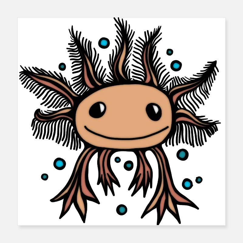 Bébé Axolotl Poster 40 x 40 cm