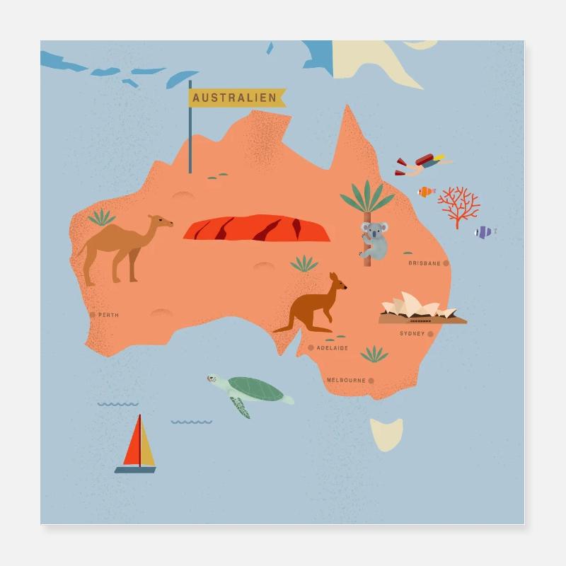 australia Poster 16" x 16" (40x40 cm)