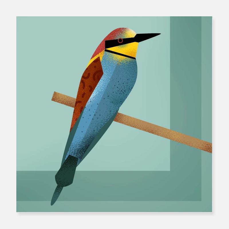 Guêpier - Poster 40 x 40 cm - blanc